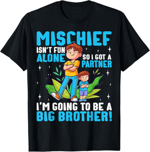Big Brother Pregnancy Announcement and Baby Shower Design T-Shirt - T-Shirt | Black