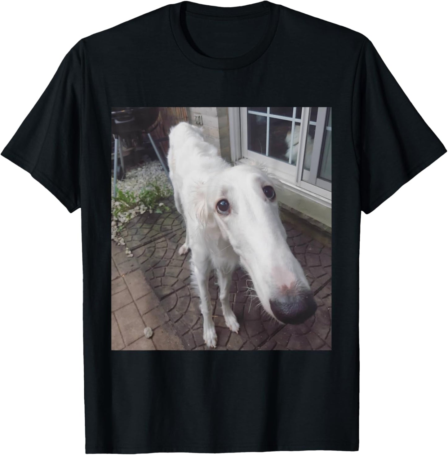 Funny Borzoi Long Nose Dog Meme T-Shirt - T-Shirt | Black