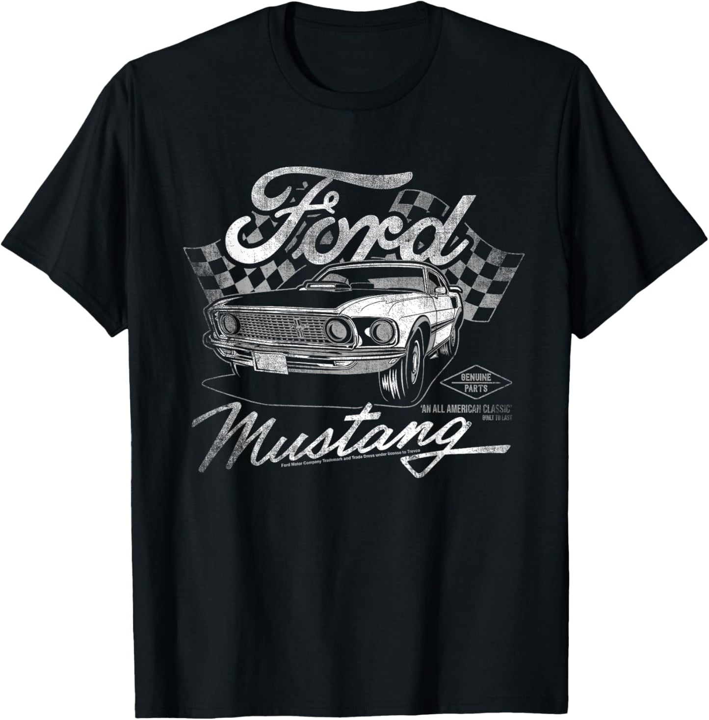 Ford Mustang Flags T-Shirt - T-Shirt | Black