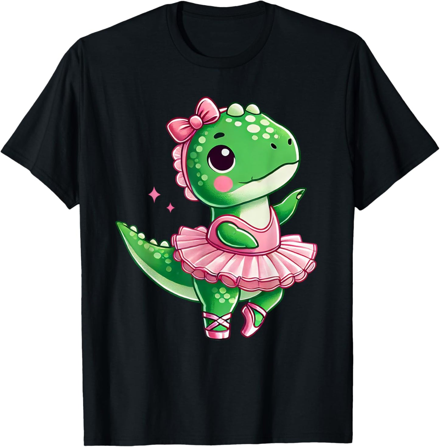 Funny T rex Ballet Dance Cute Ballerina Boys Girls Kids T-Shirt - T-Shirt | Black