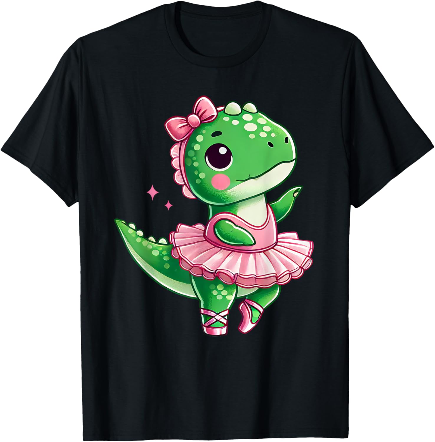 Funny T rex Ballet Dance Cute Ballerina Boys Girls Kids T-Shirt - T-Shirt | Black