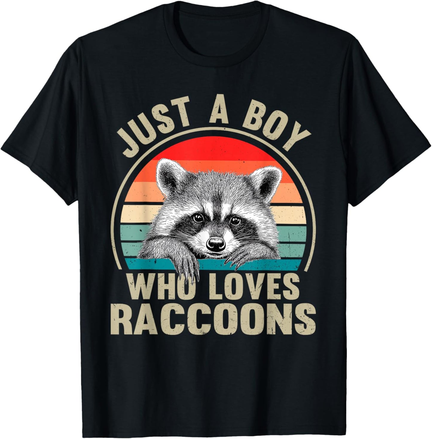 Just A Boy Who Loves Raccoons Recto Raccoon Lovers T-Shirt - T-Shirt | Black