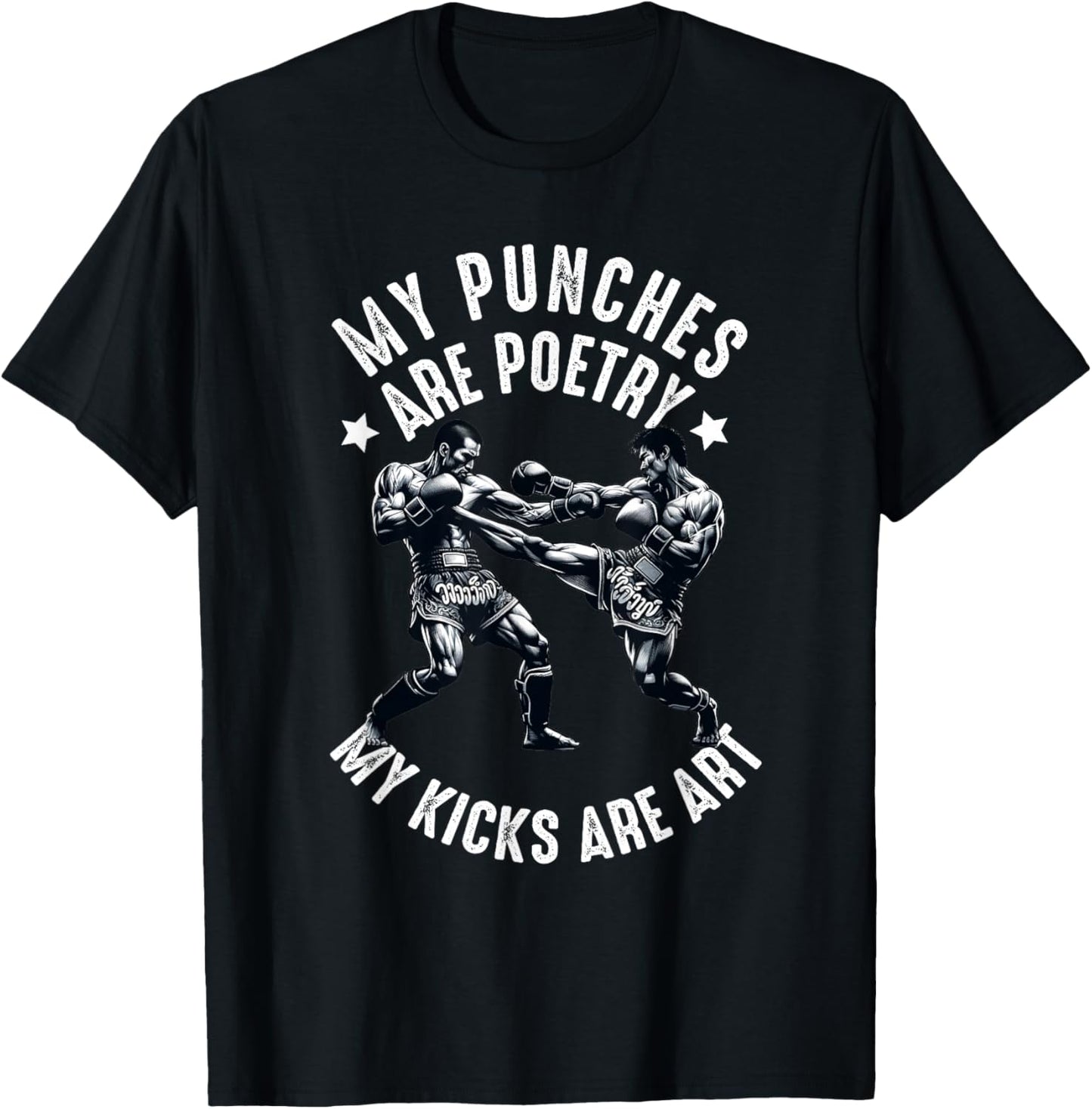 Muay Thai Fighter Dad Boys Thai Kickboxing Fighting T-Shirt - T-Shirt | Black
