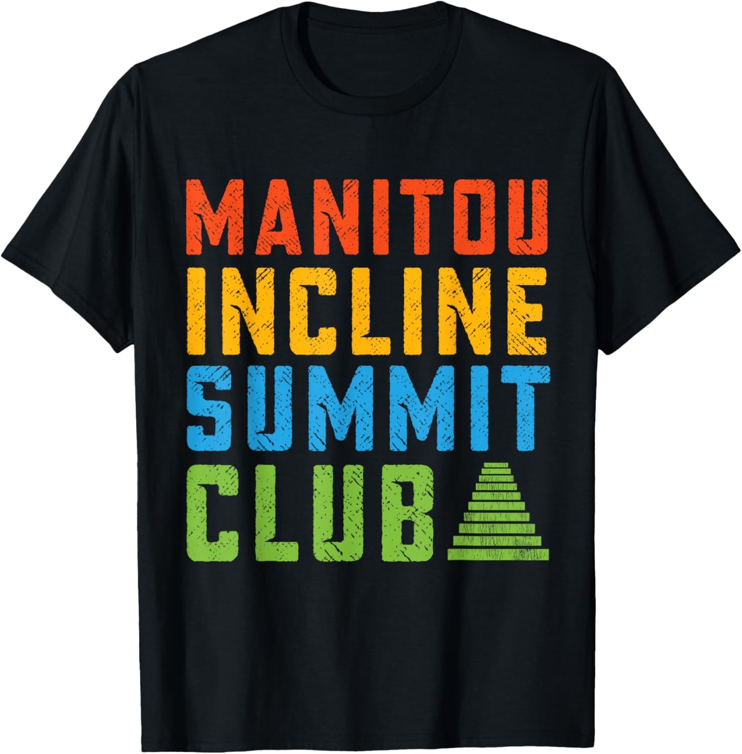 Manitou Incline Summit Club, Hiking Manitou Incline T-Shirt - T-Shirt | Black