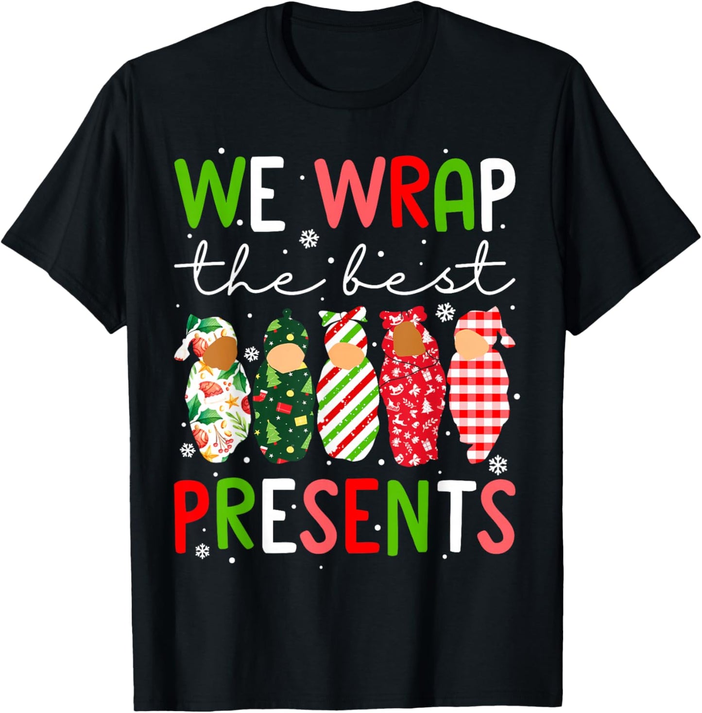 We Wrap The Best Presents Mother Baby Unit Cute Christmas T-Shirt - T-Shirt | Black