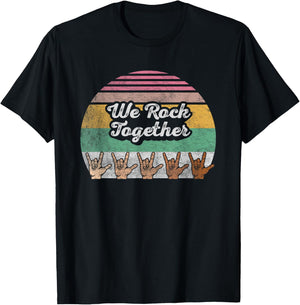 We Rock Together Unity Diversity Inclusion Harmony T-Shirt - T-Shirt | Black