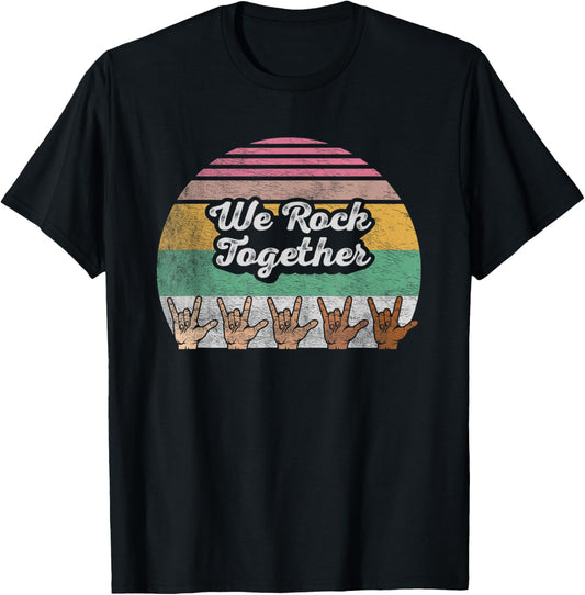 We Rock Together Unity Diversity Inclusion Harmony T-Shirt - T-Shirt | Black