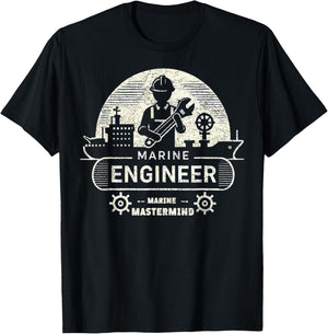 Marine Engineer Marine Mastermind Engineer Design T-Shirt - T-Shirt | Black