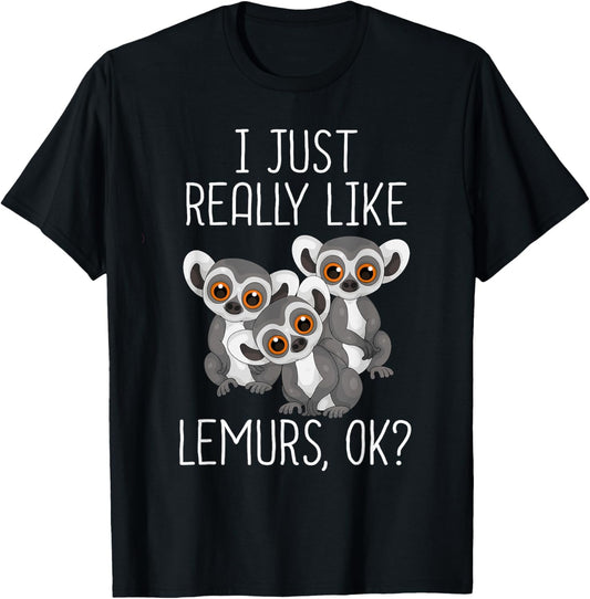 Cute Baby Lemur Monkey Lover Kids Lemur T-Shirt - T-Shirt | Black