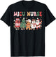 MICU Nurse Christmas Tree Gingerbread Nurse Retro T-Shirt - T-Shirt | Black