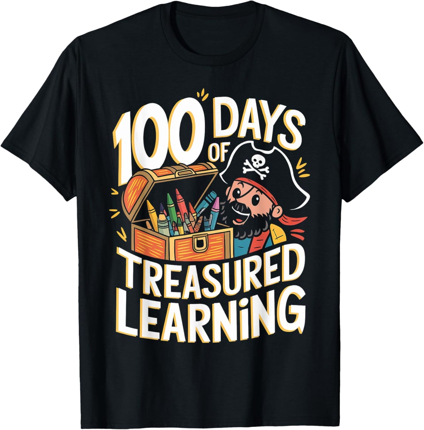 100 Days of School Boys Teacher 100th Day Pirate Outfit T-Shirt - T-Shirt | Black