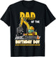 Dad Of The Birthday Boy Construction Excavator Family T-Shirt - T-Shirt | Black