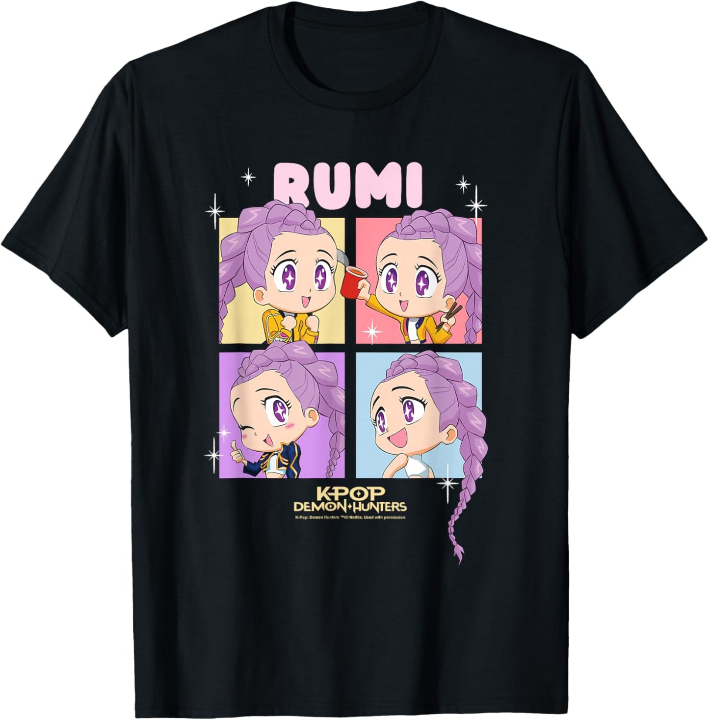 KPop Demon Hunters Rumi Chibi Officially Licensed T-Shirt - T-Shirt | Black