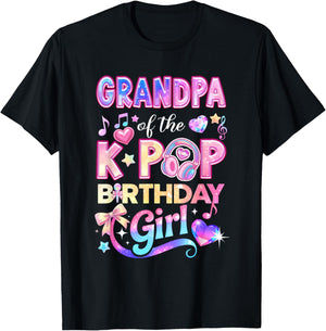 Grandpa of The K-Pop Birthday Girls Korean Music Lovers T-Shirt - T-Shirt | Black