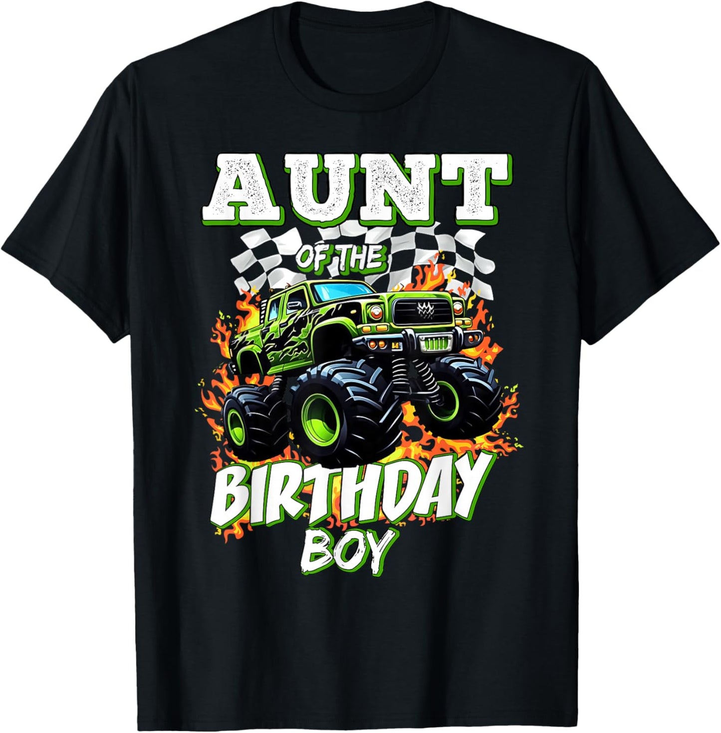 Aunt of The Birthday Boy Monster Truck Birthday Kids T-Shirt - T-Shirt | Black