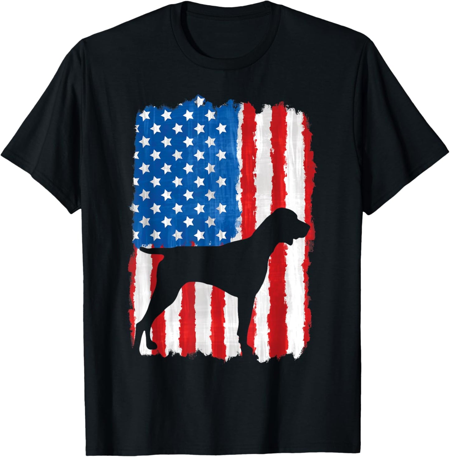 German Shorthaired Pointer 4th Of July American Flag GSP Dog T-Shirt - T-Shirt | Black