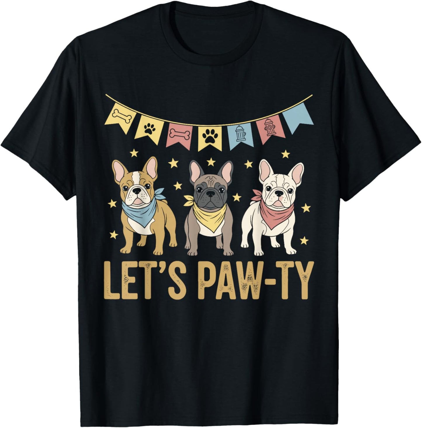 Happy Birthday Dog Shirt for Pet Lovers, Fun Dog Let’s Pawty T-Shirt - T-Shirt | Black