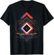 Abstract Geometric Black Red Multicolor Cosmic T-Shirt - T-Shirt | Black