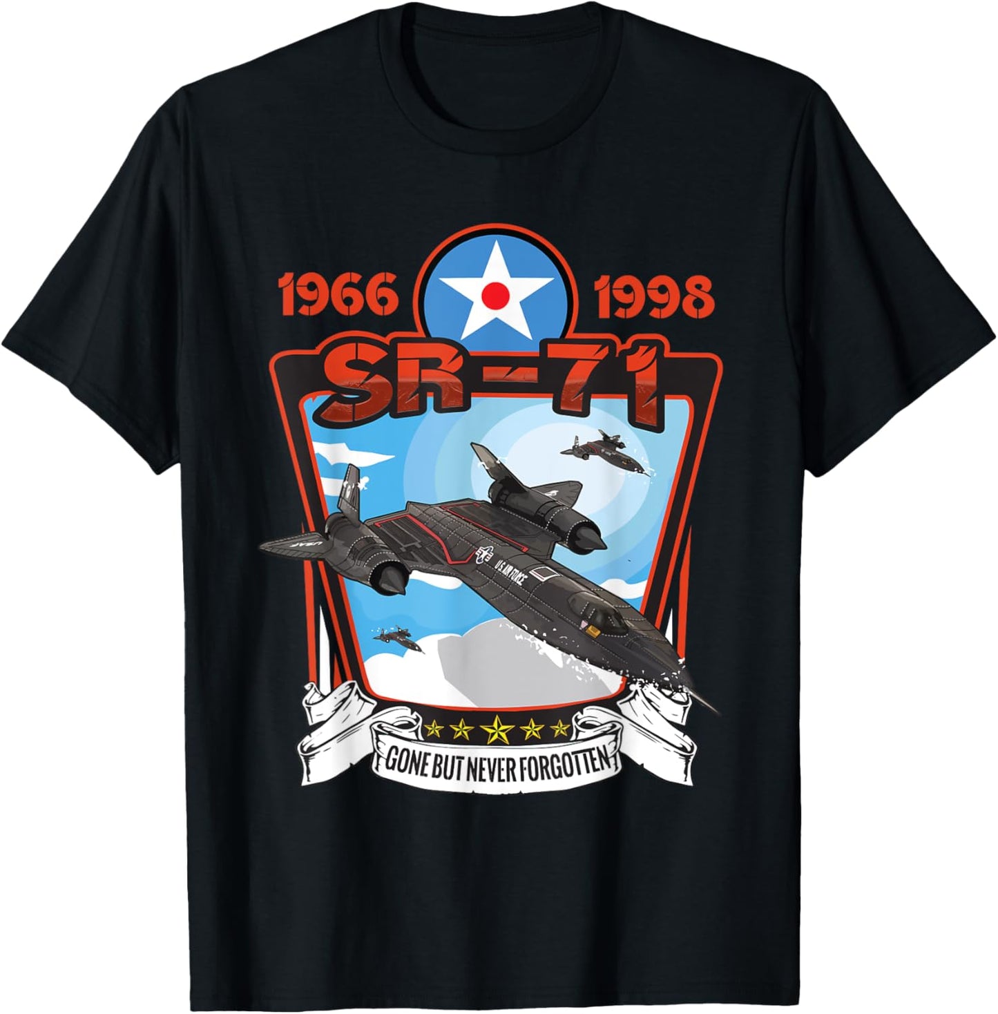 American Reconnaissance Aircraft SR71 Blackbird T-Shirt - T-Shirt | Black