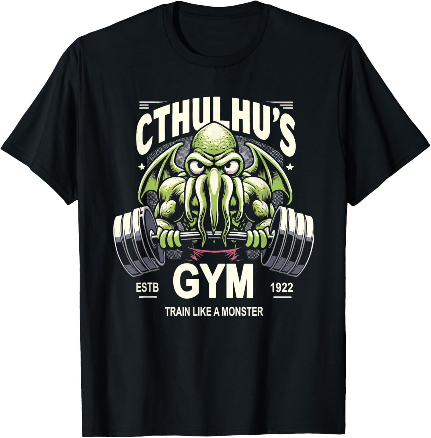 Cthulhu Gym Workout Shirt for Fitness Fans - Funny Cthulhu T-Shirt - T-Shirt | Black