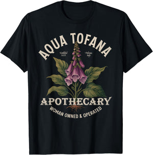 Aqua Tofana Funny Feminist Apothecary Vintage Design T-Shirt - T-Shirt | Black