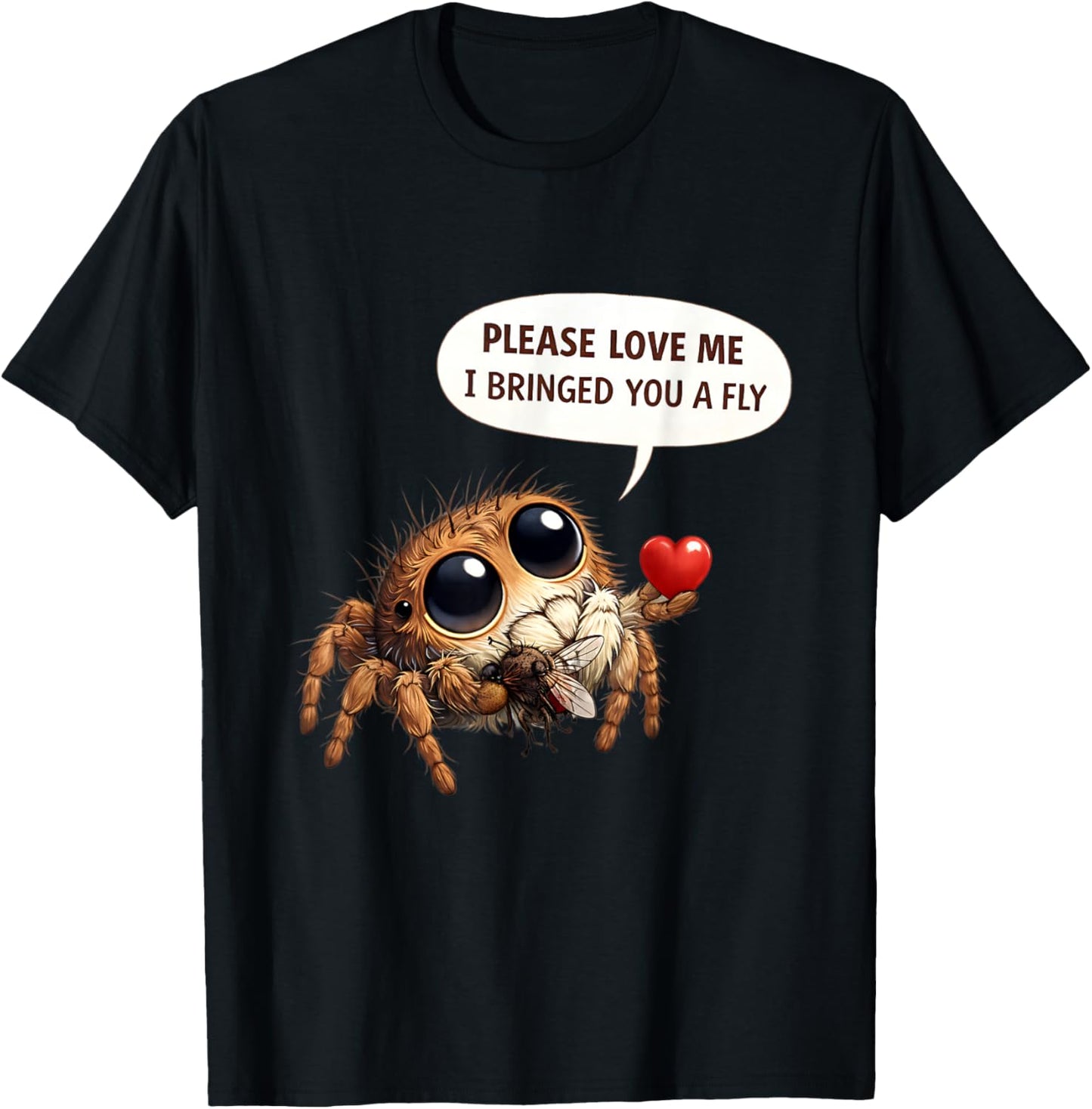 Funny Jumping Spider May I Have Another Fly Please T-Shirt - T-Shirt | Black