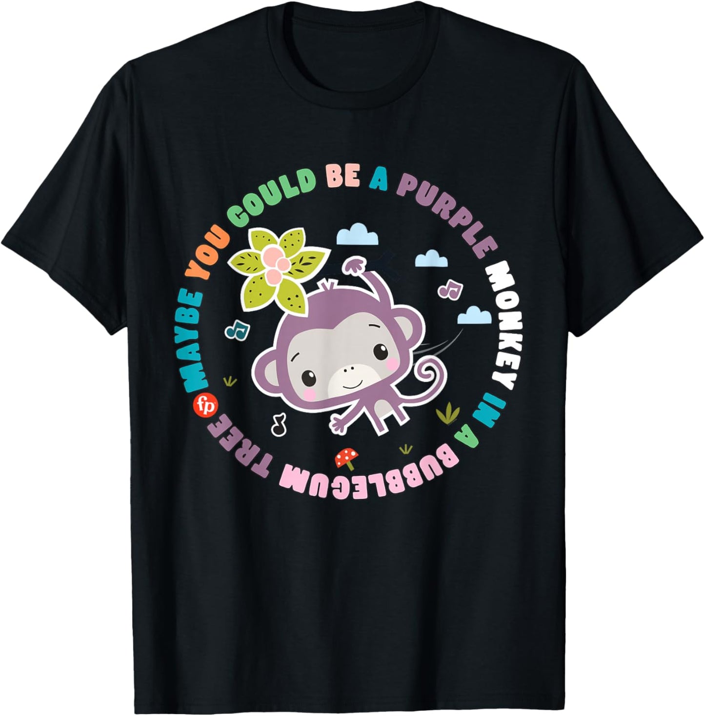 Fisher-Price Purple Monkey - Hanging Purple Monkey T-Shirt - T-Shirt | Black