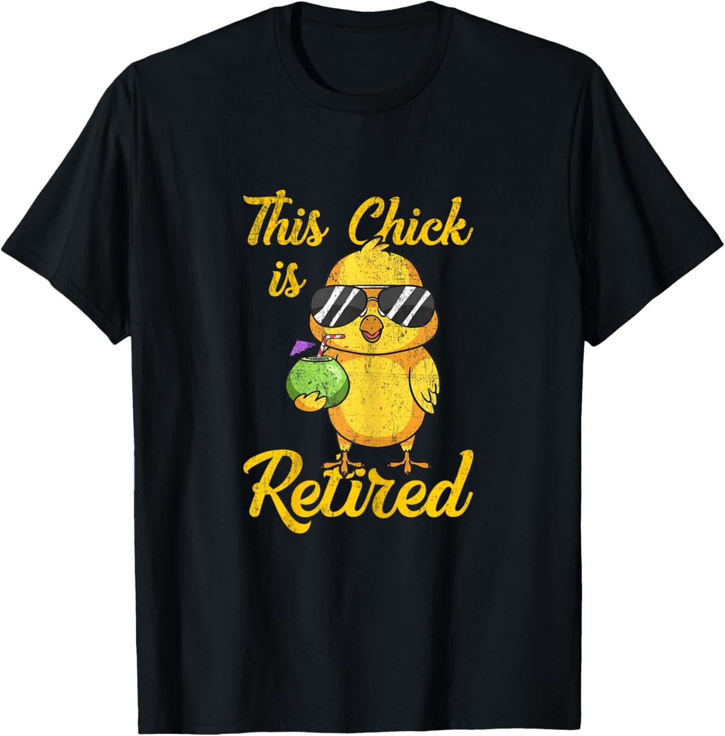 This Chick is Retired Women Funny Retirement T-Shirt - T-Shirt | Black