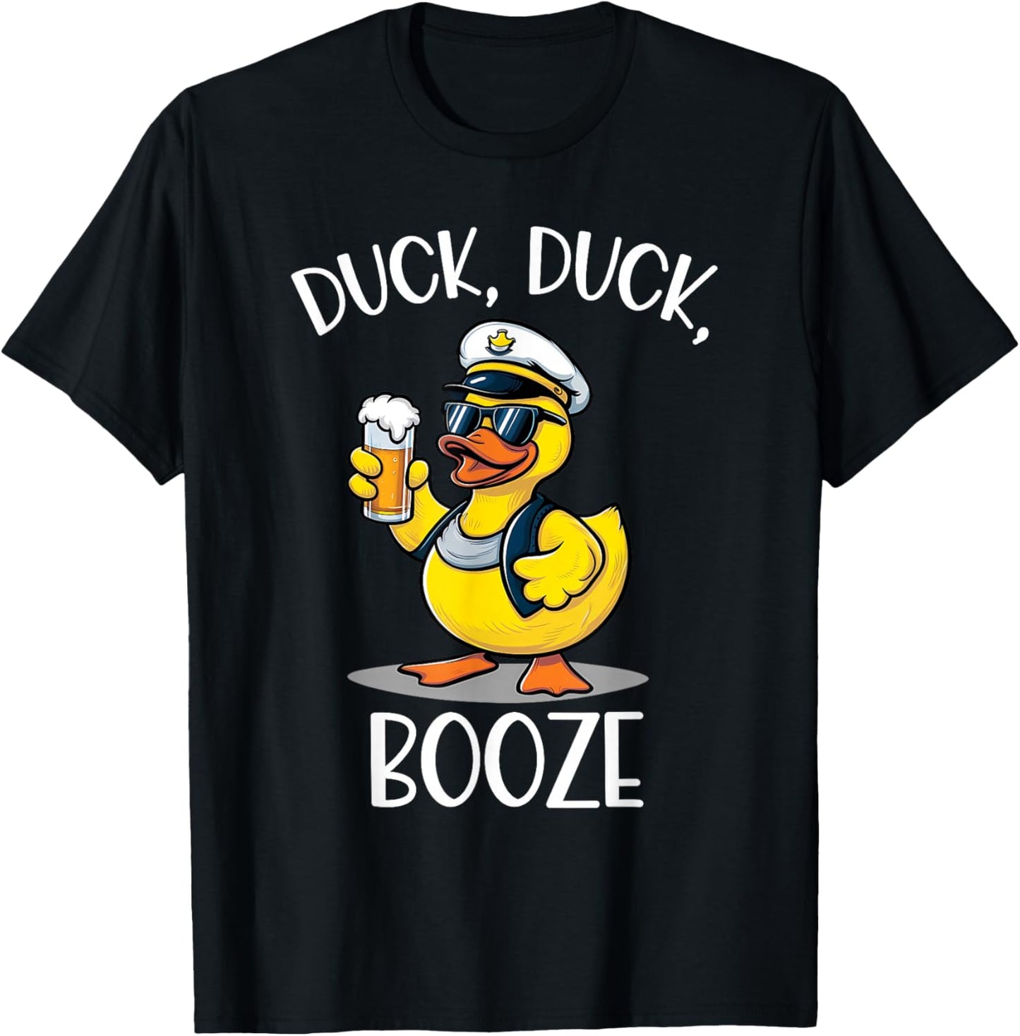 Duck Duck Booze Funny Cruise Rubber Duck Beer Drink Package T-Shirt - T-Shirt | Black