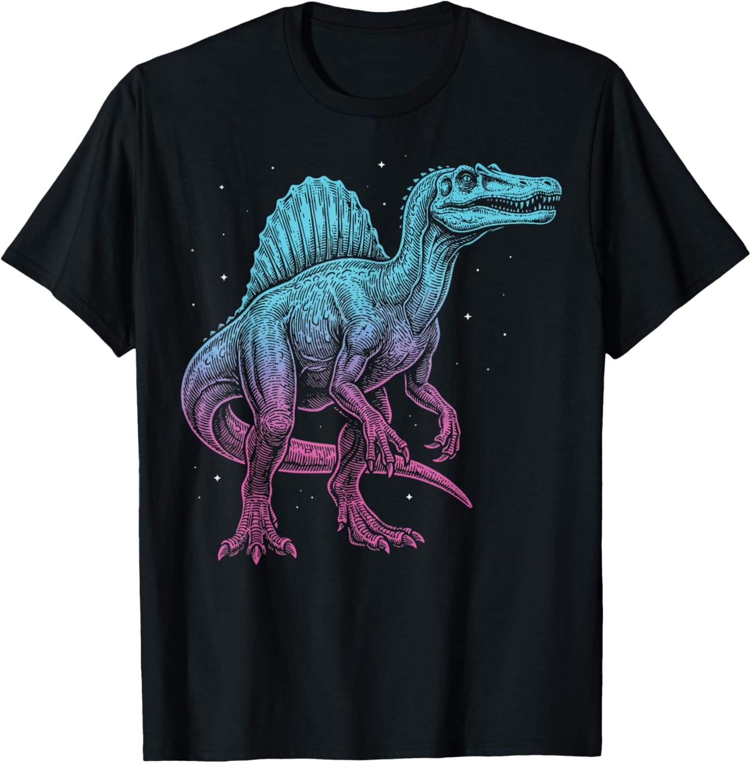 Spinosaurus Illustration Dinosaur Kids T-Shirt - T-Shirt | Black