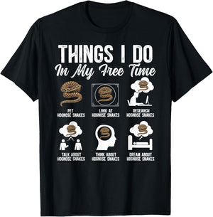 Things I Do Hognose Snake Owner Hognose Snake Lover T-Shirt - T-Shirt | Black