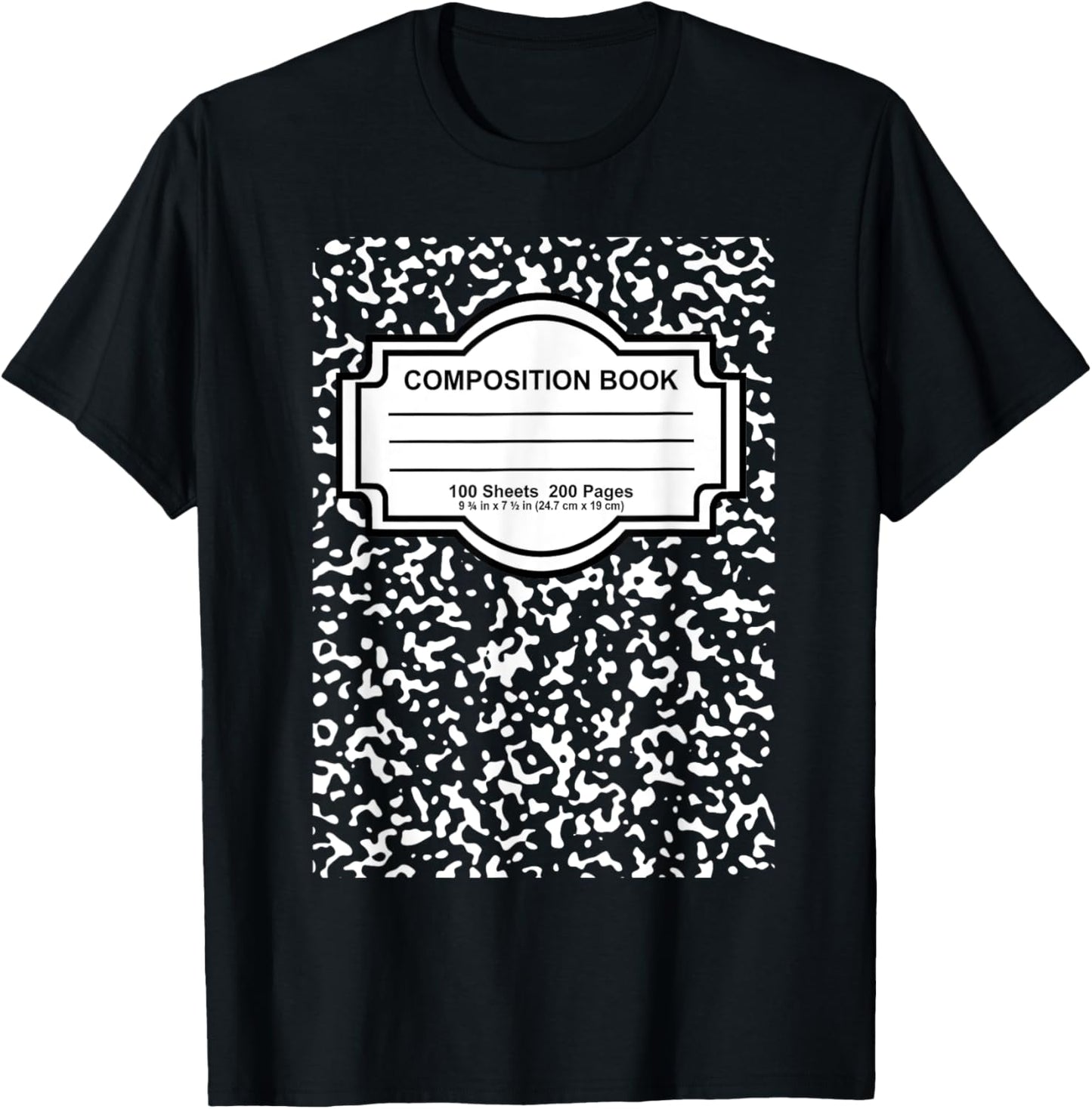 Composition Notebook Costume - Matching Group Halloween T-Shirt - T-Shirt | Black