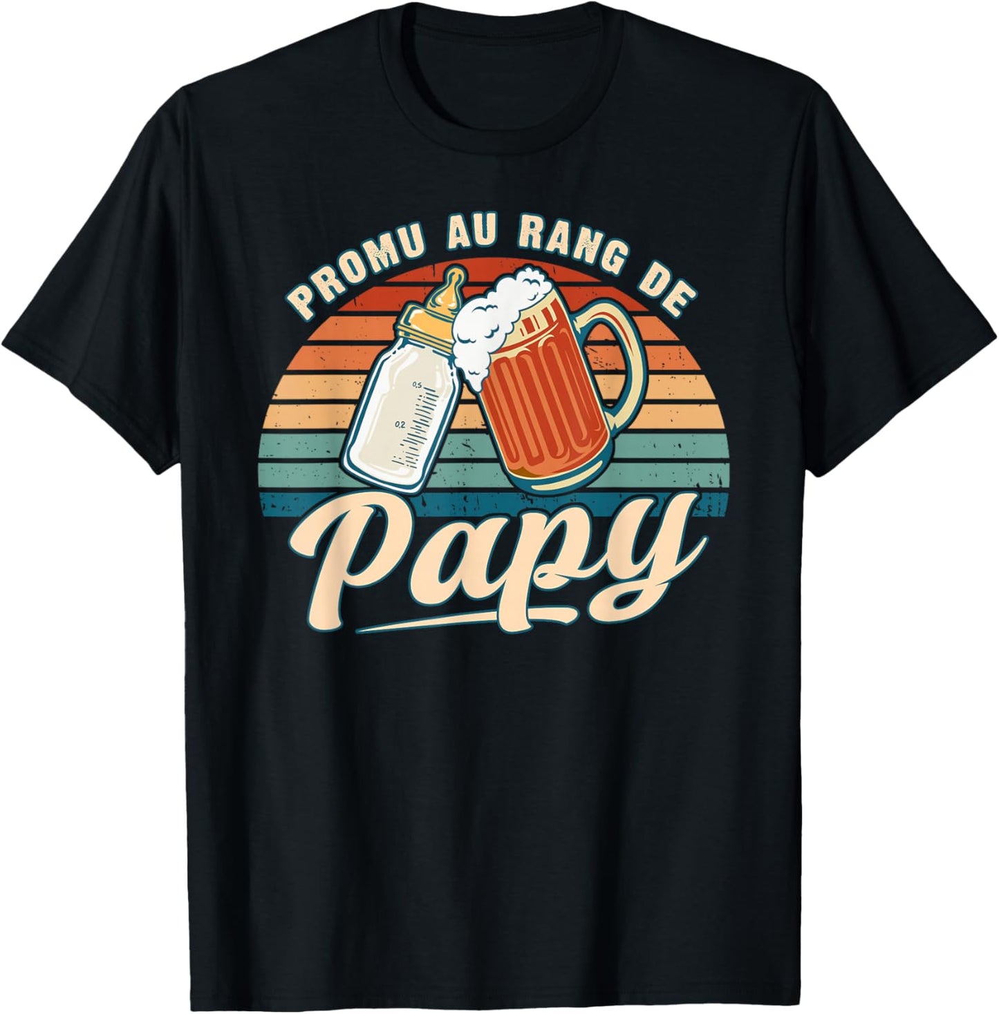 Promoted Grandpa Young Big Father Future Grandpa for Birth T-Shirt - T-Shirt | Black