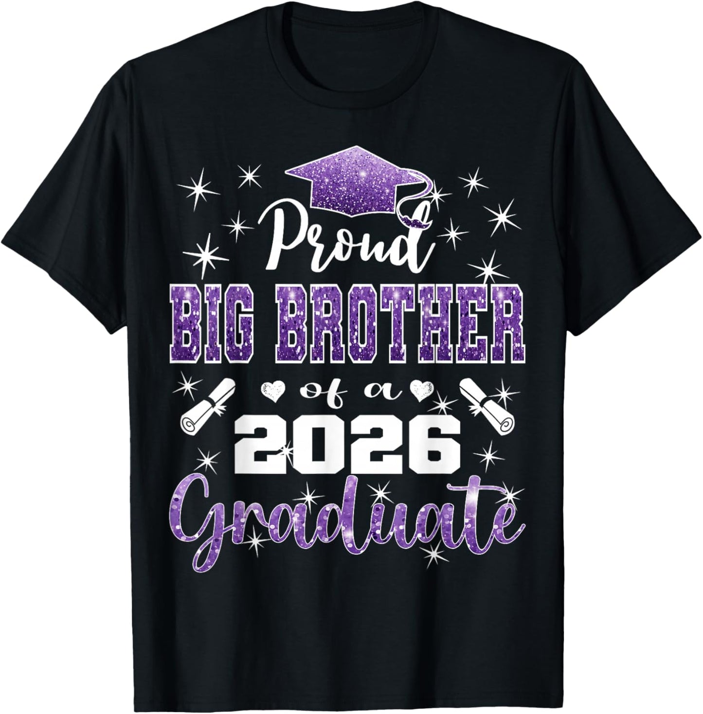Super Proud Big Brother of 2026 Graduate Graduation Family T-Shirt - T-Shirt | Black