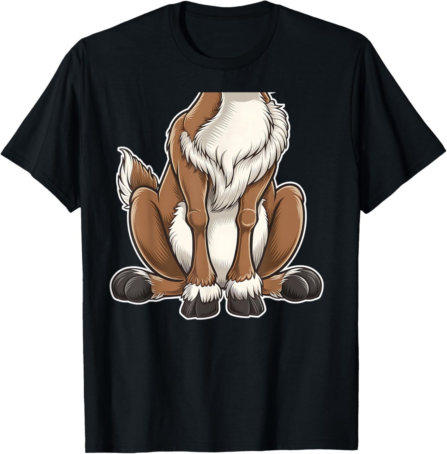 Funny Reindeer Adult Kids Men Women Brown Deer Costume T-Shirt - T-Shirt | Black