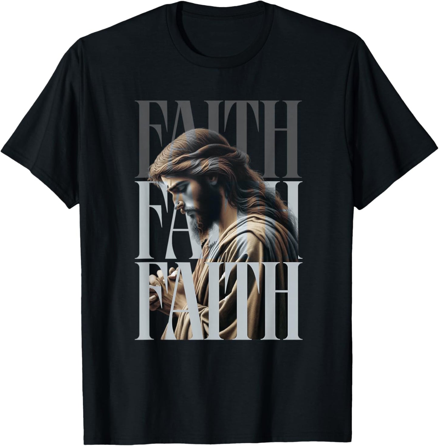 Faith Praying Jesus T-Shirt - T-Shirt | Black