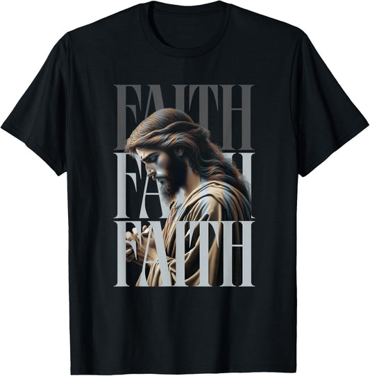 Faith Praying Jesus T-Shirt - T-Shirt | Black
