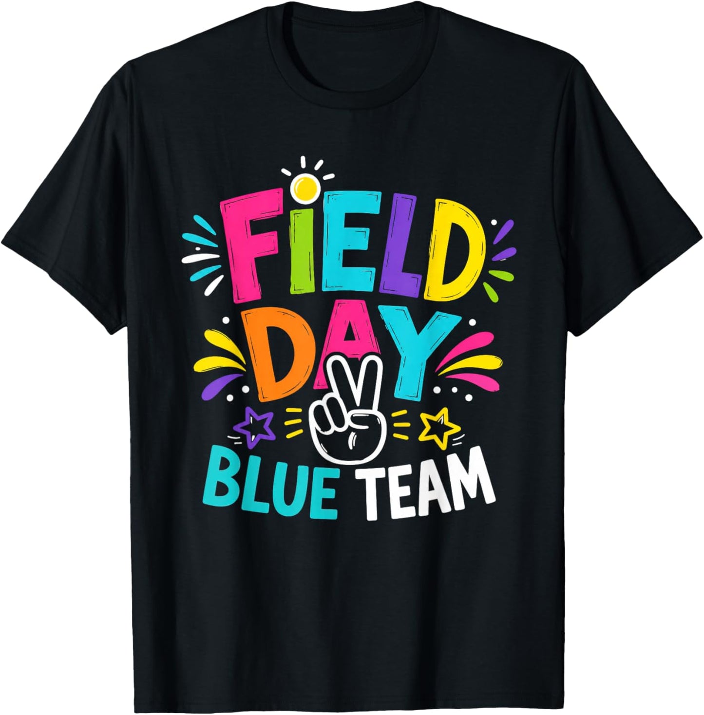 Field Day Blue Team for Teacher Kids Field Day Games T-Shirt - T-Shirt | Black