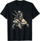 Sloth on Turtle with Katana Cool Samurai Animal Design T-Shirt - T-Shirt | Black