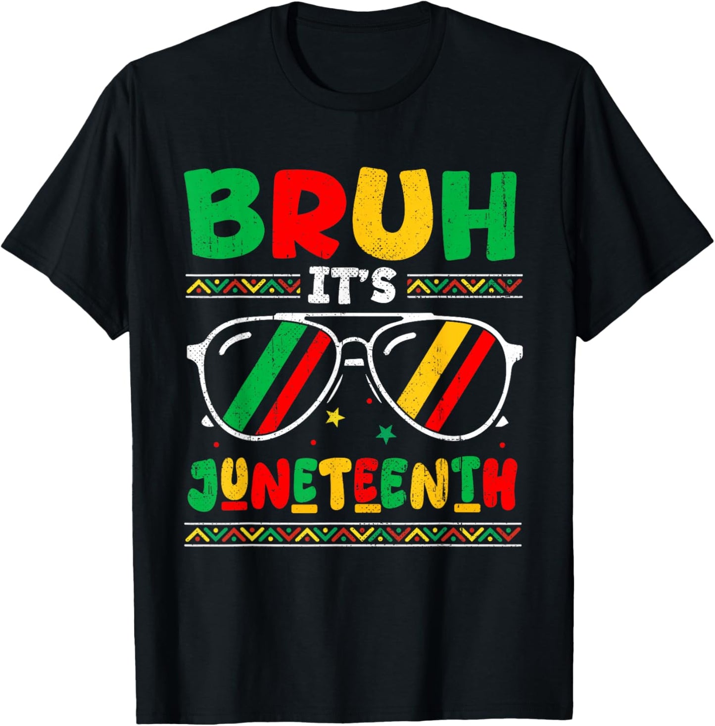 Bruh It's Juneteenth 1865 African American Boys Girls Kids T-Shirt - T-Shirt | Black