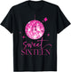 Sweet 16 Year Old 16th Birthday Queen Girls Disco Party T-Shirt - T-Shirt | Black