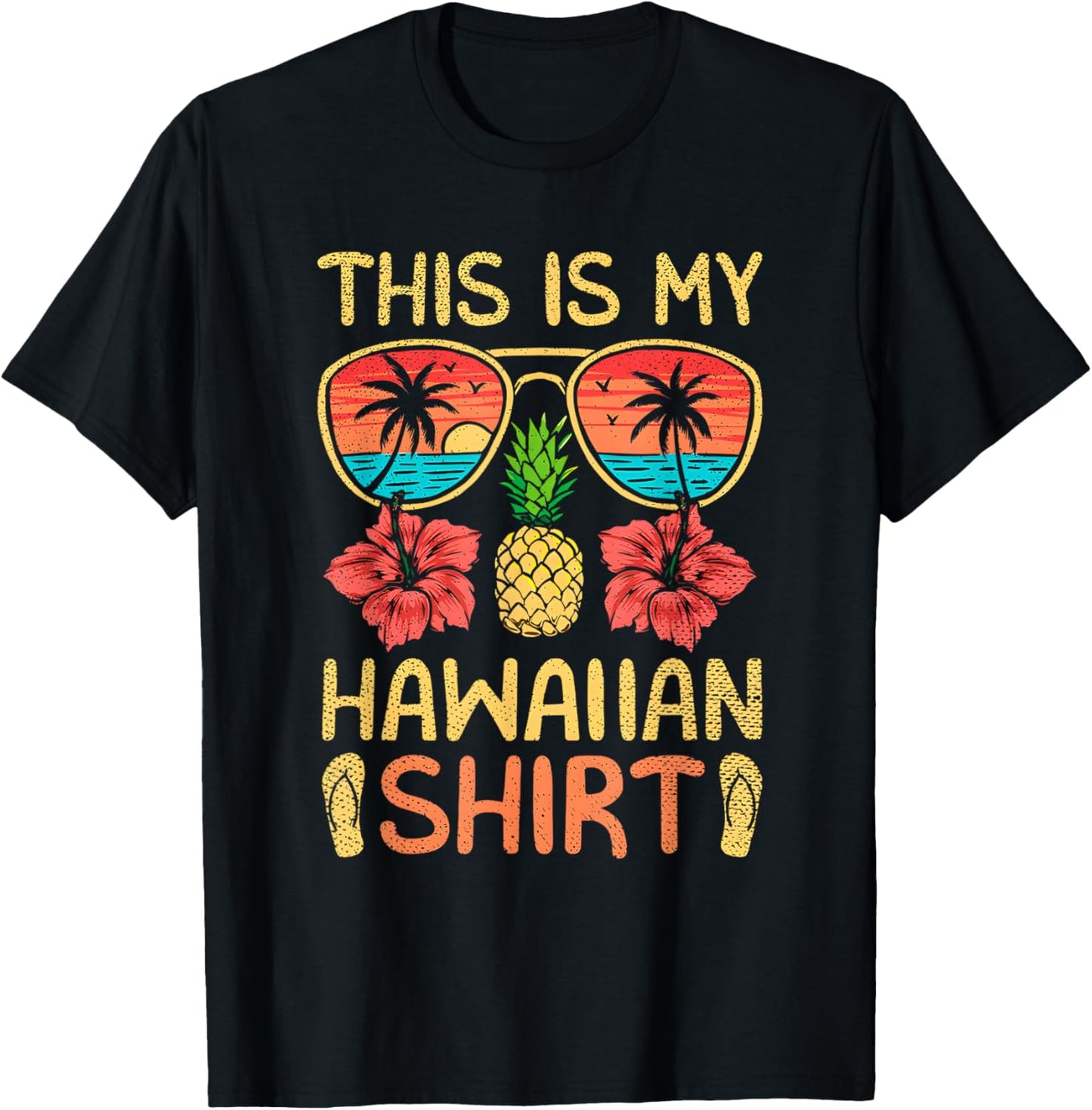 Tropical Flowers T-Shirt - T-Shirt | Black