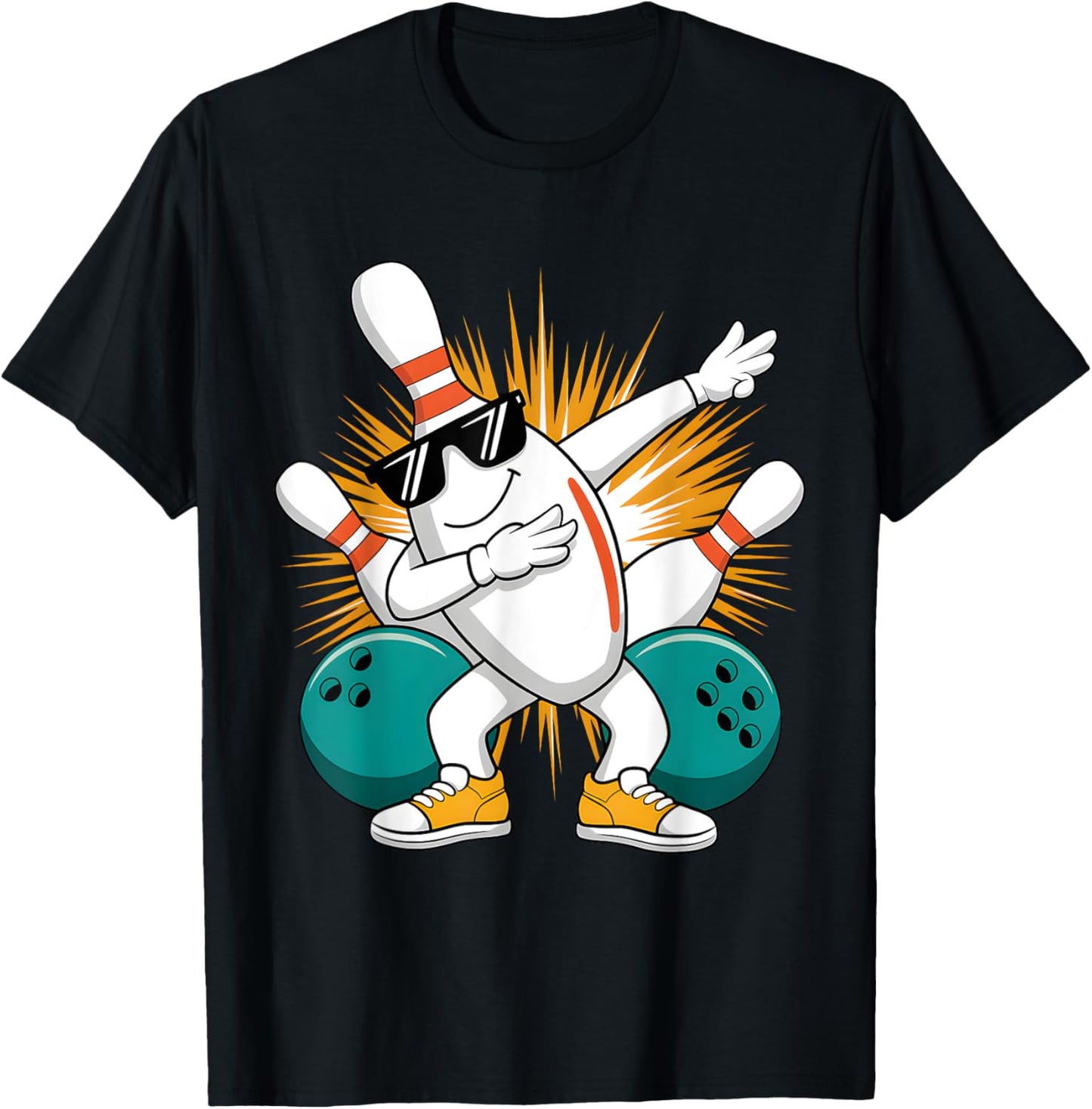 Dabbing Bowling Pin Bowler Player Funny Bowling Men Women T-Shirt - T-Shirt | Black