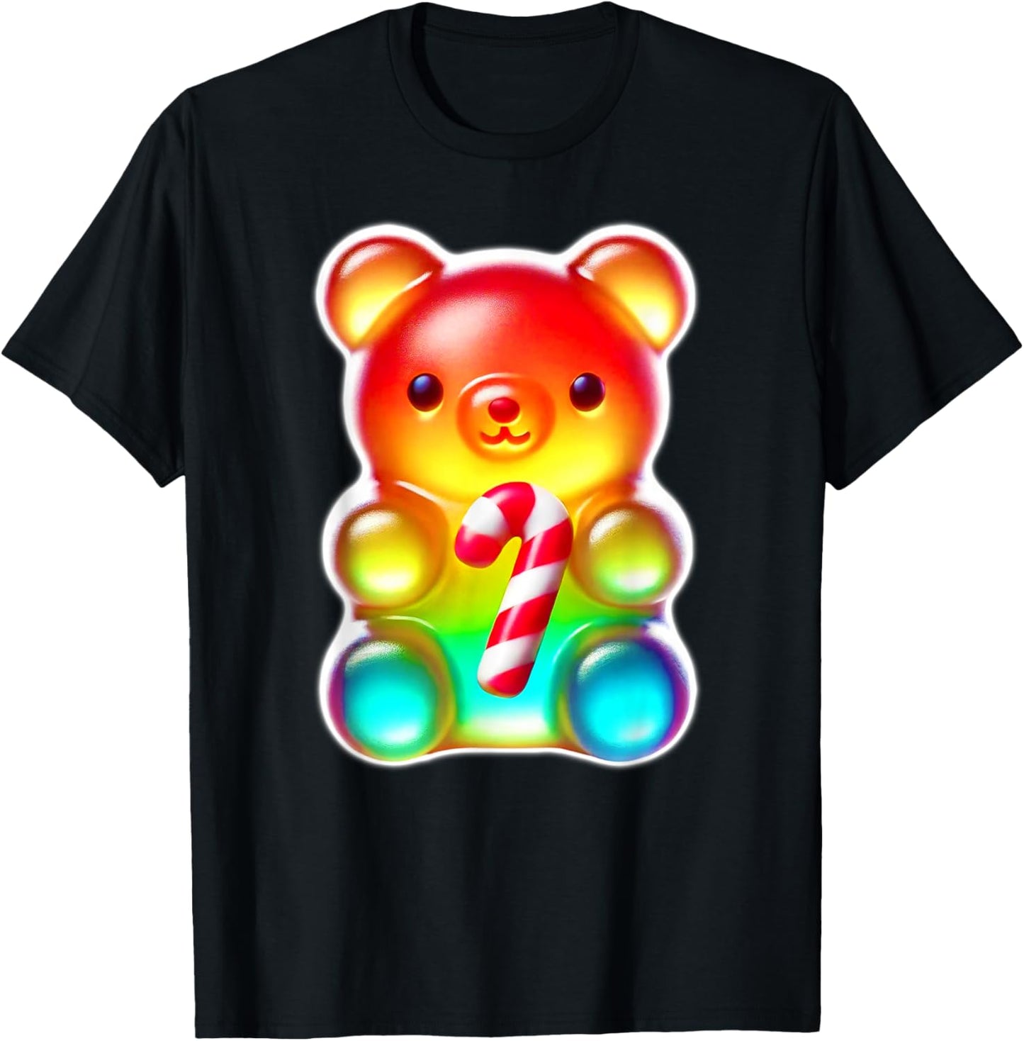 Gummy Bear Candy Cane T-Shirt - T-Shirt | Black