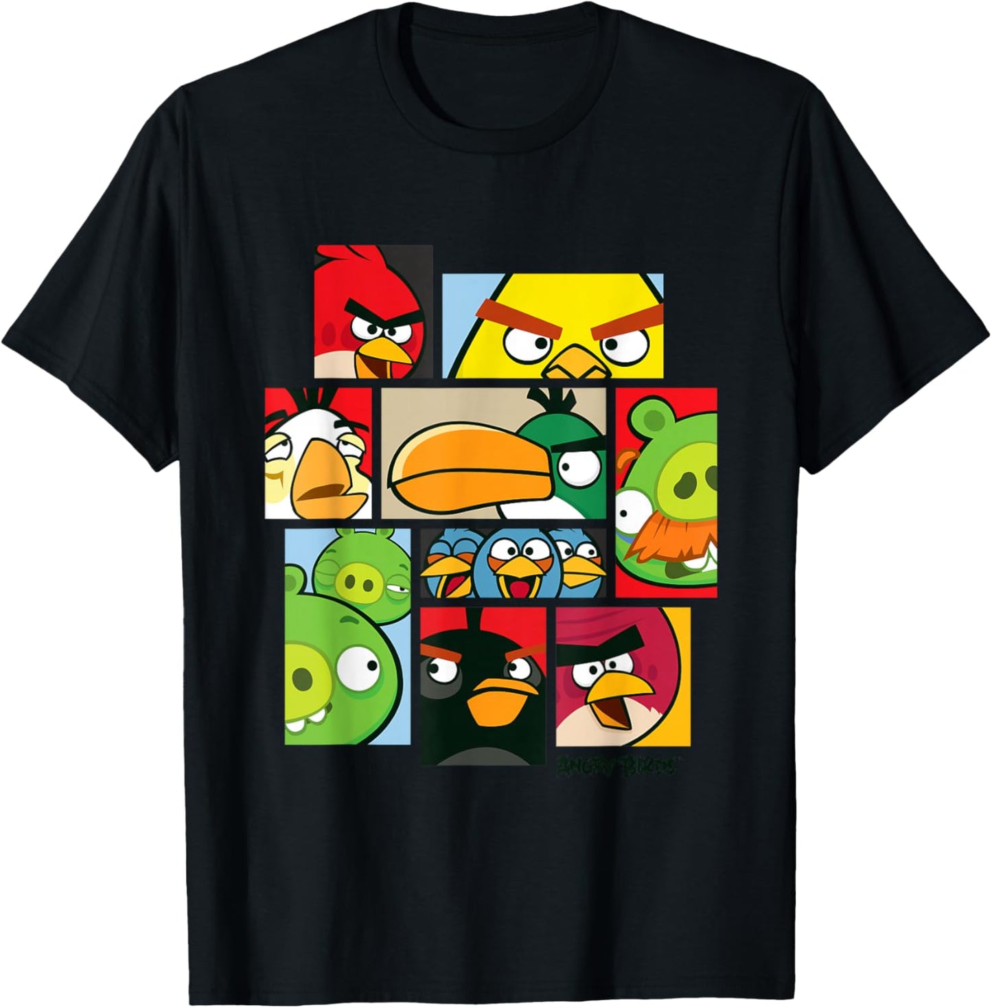 Angry Birds Collage T-Shirt - T-Shirt | Black