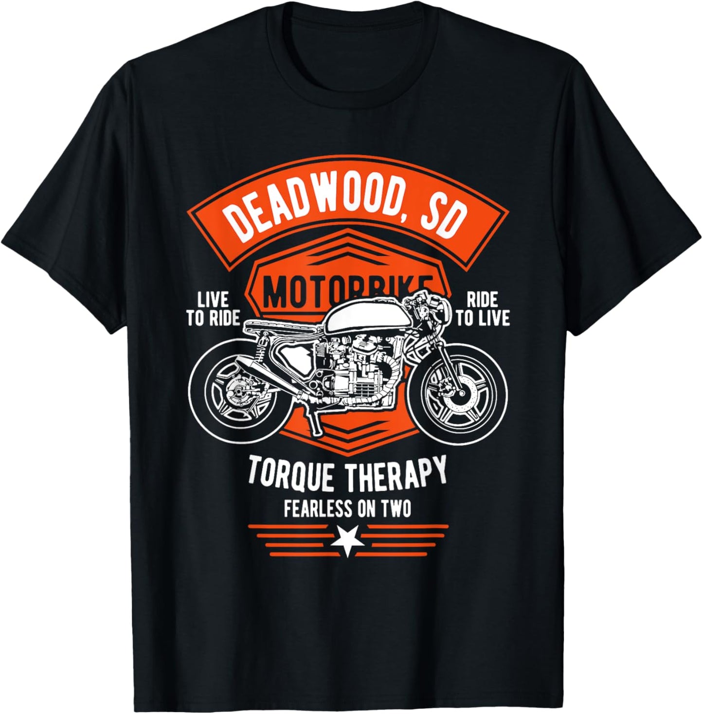 Deadwood South Dakota USA Motorcycle Design Souvenir T-Shirt - T-Shirt | Black