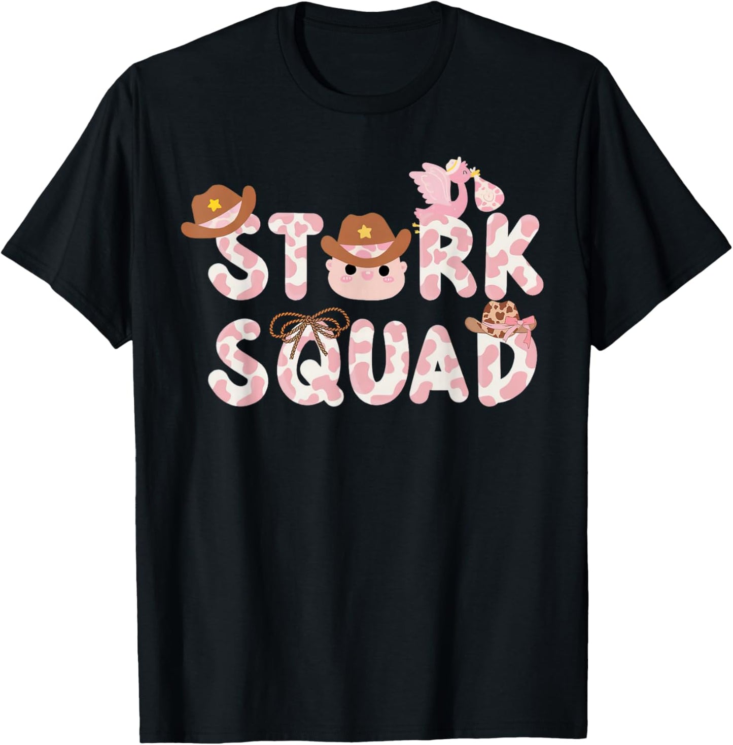 Western Labor And Delivery Nurse Stork Squad Nurse Week T-Shirt - T-Shirt | Black