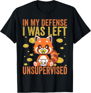 In My Defense I Was Left Unsupervised - Funny Kids toddlers T-Shirt - T-Shirt | Black
