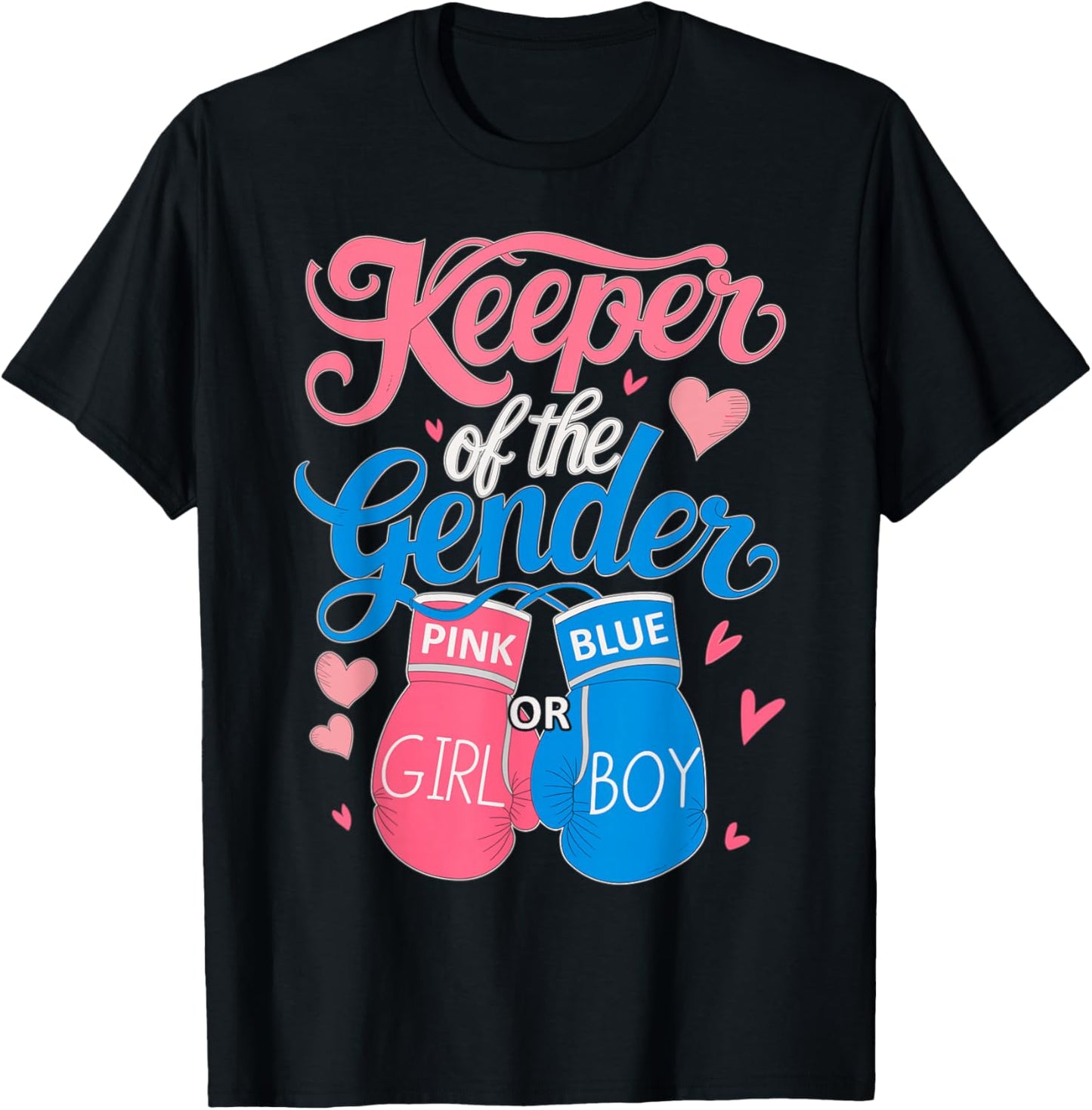 Keeper of Gender Boxing Gender Reveal Family Party T-Shirt - T-Shirt | Black