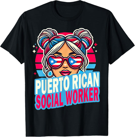 Puerto Rican Latina Social Worker MSW Masters Graduation T-Shirt - T-Shirt | Black